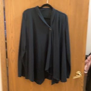 xL hunter green cardigan with one button closure on side.